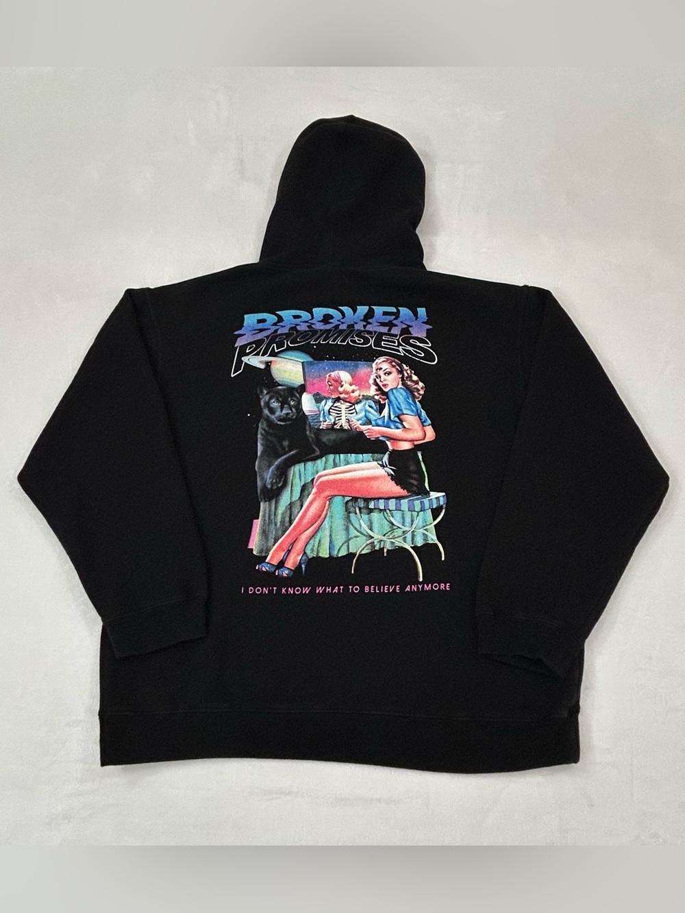 Broken Promises Co. Black Beauty Skeptic Hoodie Graphic Sweatshirt Men’s Size XL